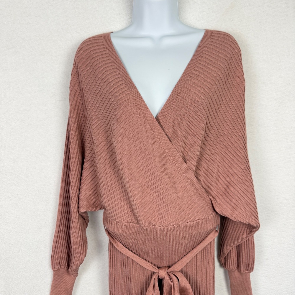 Fashion Nova Sweater Dress Womens Small Just Between Us Ribbed Mauve - Picture 4 of 12